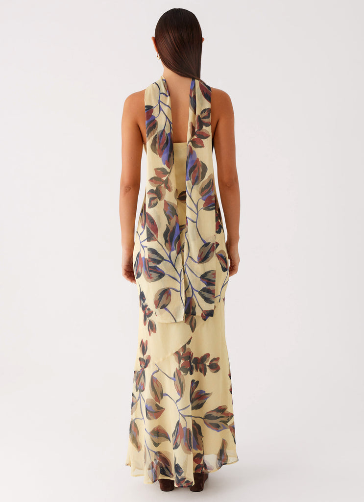 Collective Dress - Peppermayo Exclusive Under The Pagoda Maxi Dress - Buttercream Leaf Print image 4