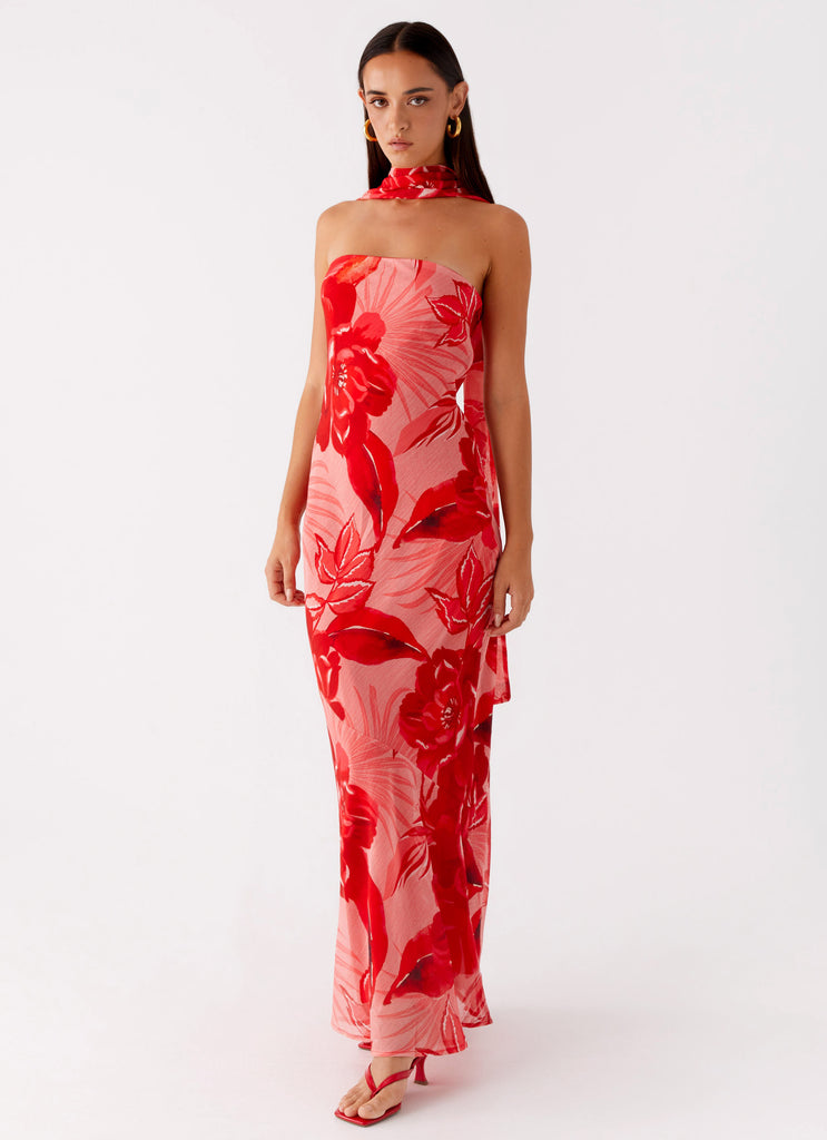 Under The Pagoda Maxi Dress - Sicily Sunsets Print