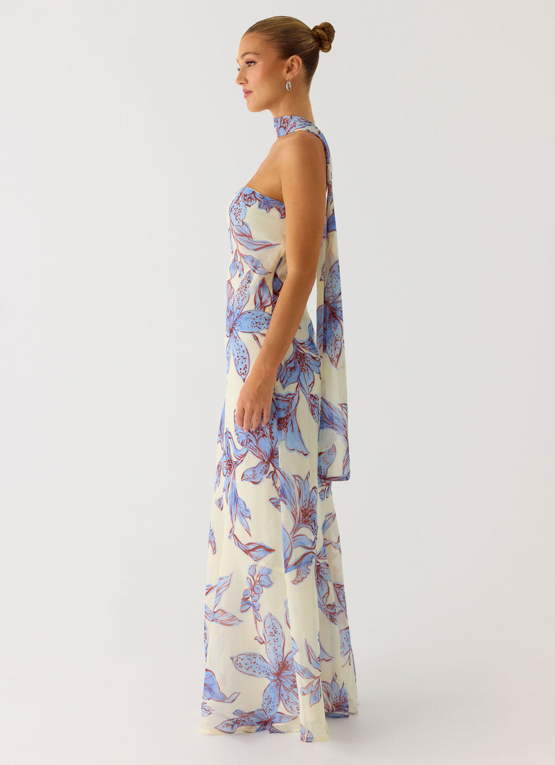 Under The Pagoda Maxi Dress - Violet Blossom