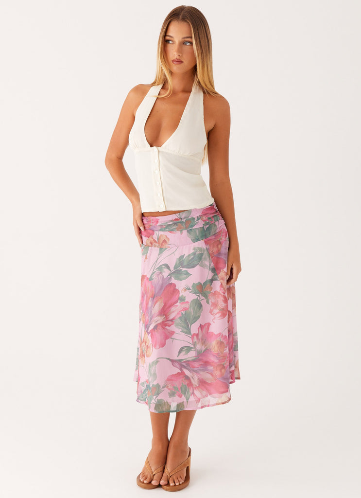 Valley Midi Skirt - Pink Floral