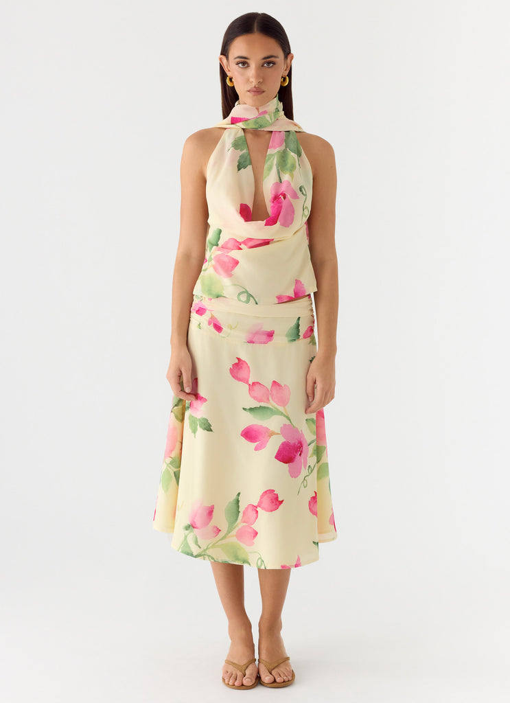 Valley Midi Skirt - Lemon Soleil