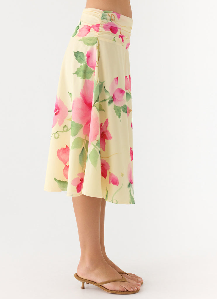 Valley Midi Skirt - Lemon Soleil