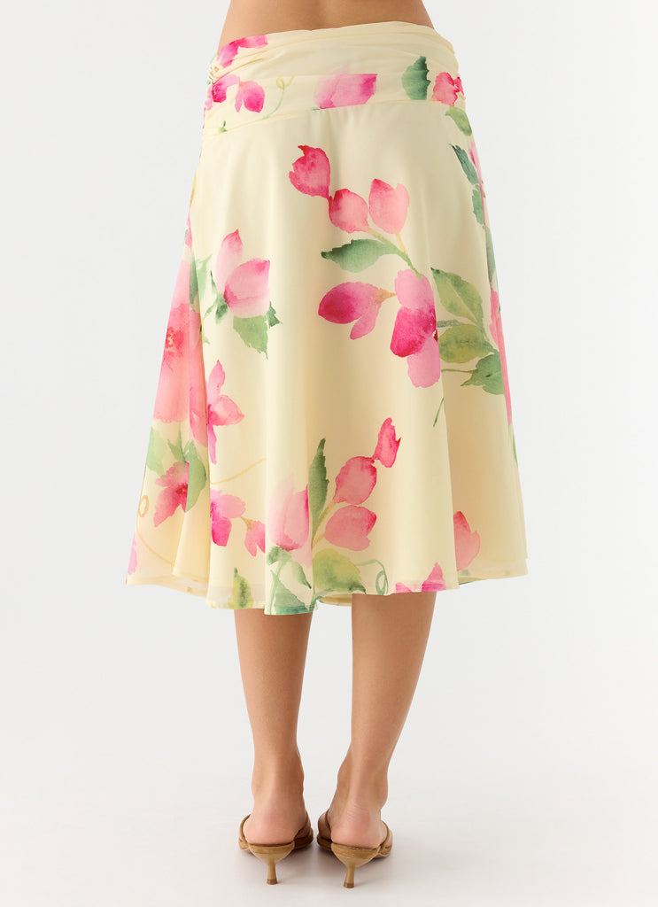 Valley Midi Skirt - Lemon Soleil