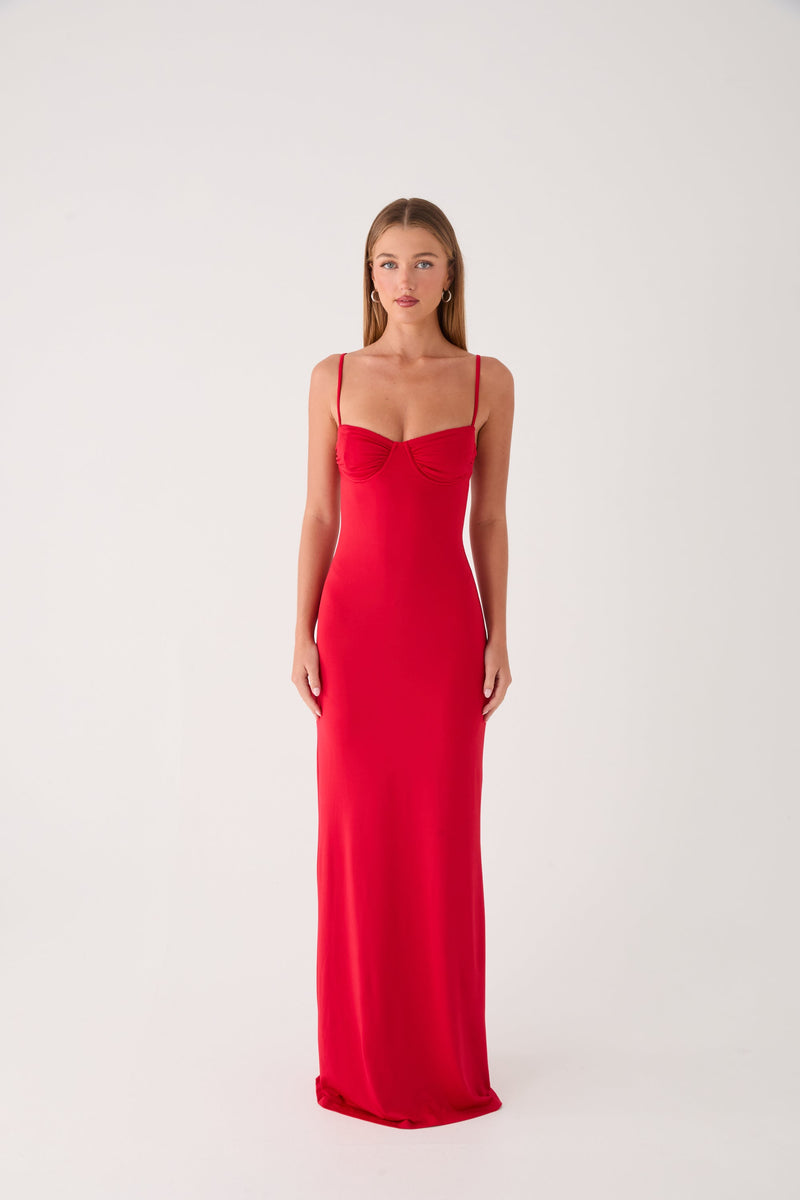 Vamonos Maxi Dress - Cherry Red