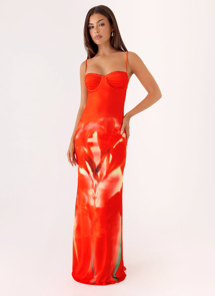 Vamonos Maxi Dress - Fire Petal
