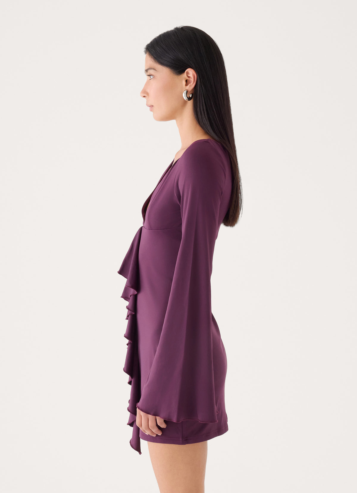Velocity Jersey Mini Dress - Eggplant