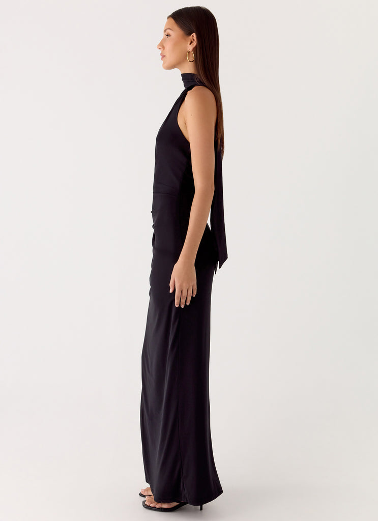 Velvet Vacation Scarf Maxi Dress - Black Peppermayo Velvet Vacation Scarf Maxi Dress - Black Peppermayo