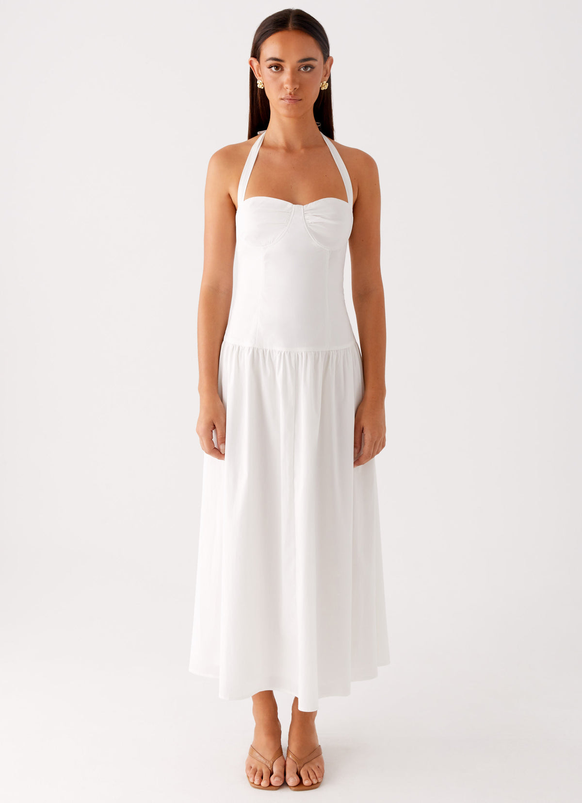 Vento Midi Dress White 1 Peppermayo