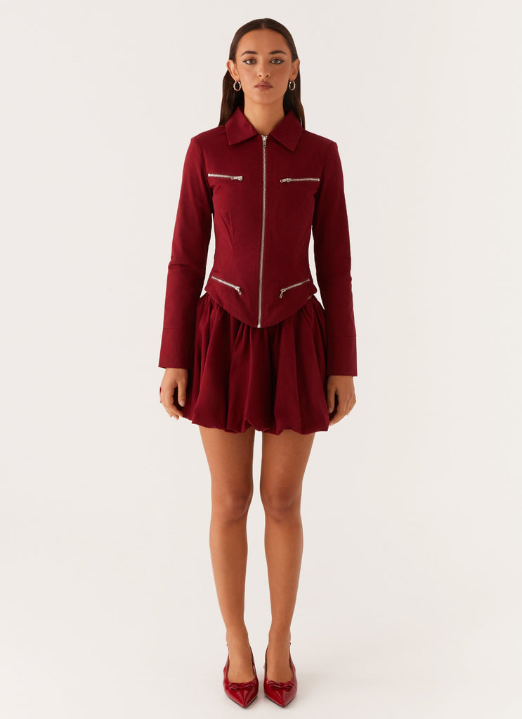 Vesper Bubble Mini Skirt - Mulberry