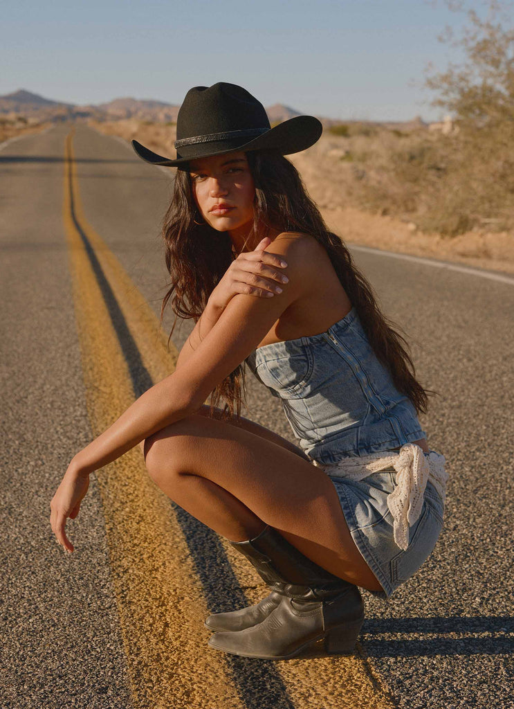 Vianna Denim Bustier Top - True Denim