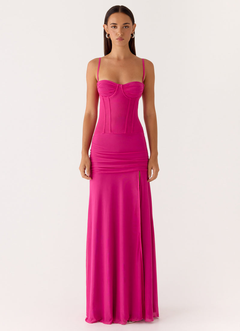 Viene Corset Maxi Dress - Fuchsia