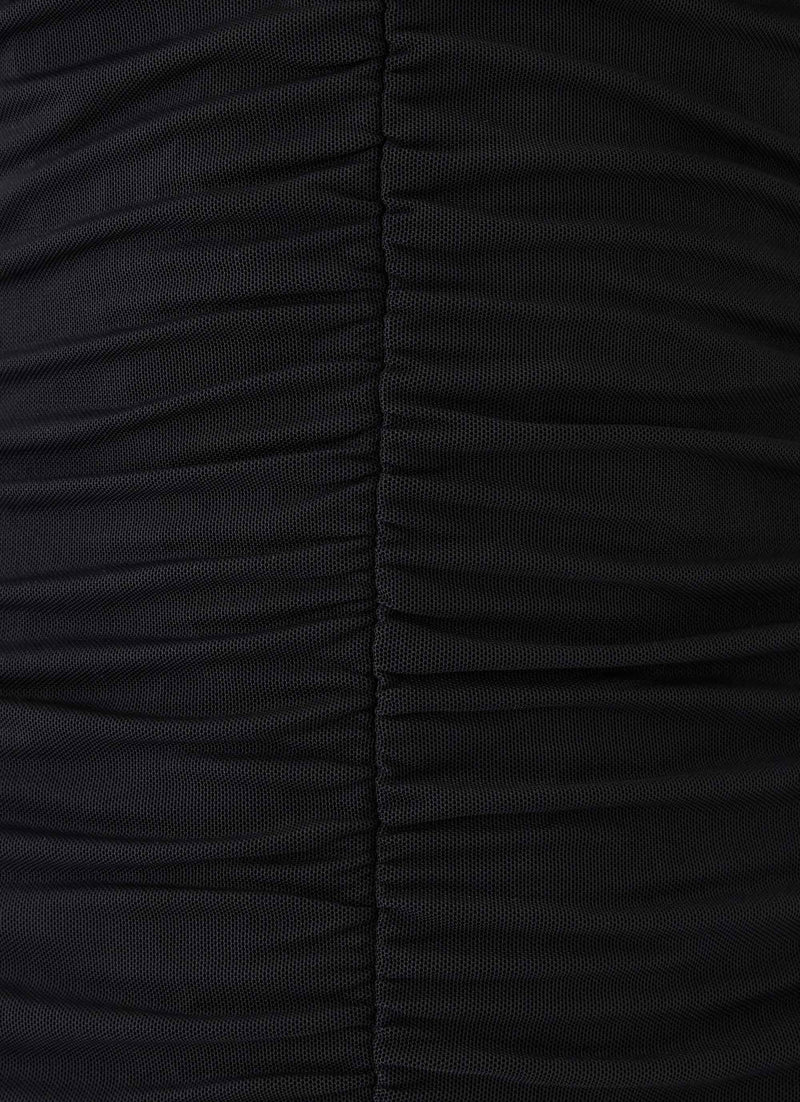 Vinese Long Sleeve Lace Mini Dress - Black