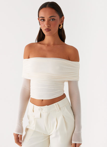 Vivianne Off Shoulder Top - Ivory – Peppermayo