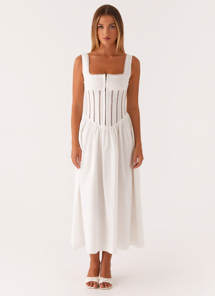 Waiting On You Midi Dress - White