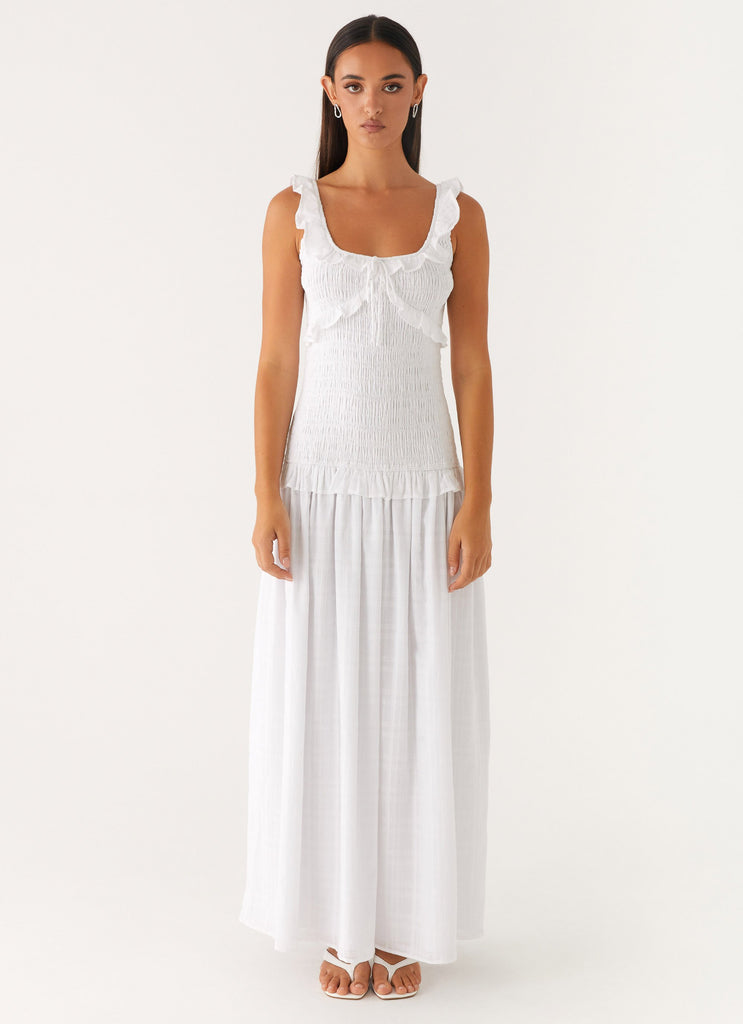 Westlyn Shirred Maxi Dress - White