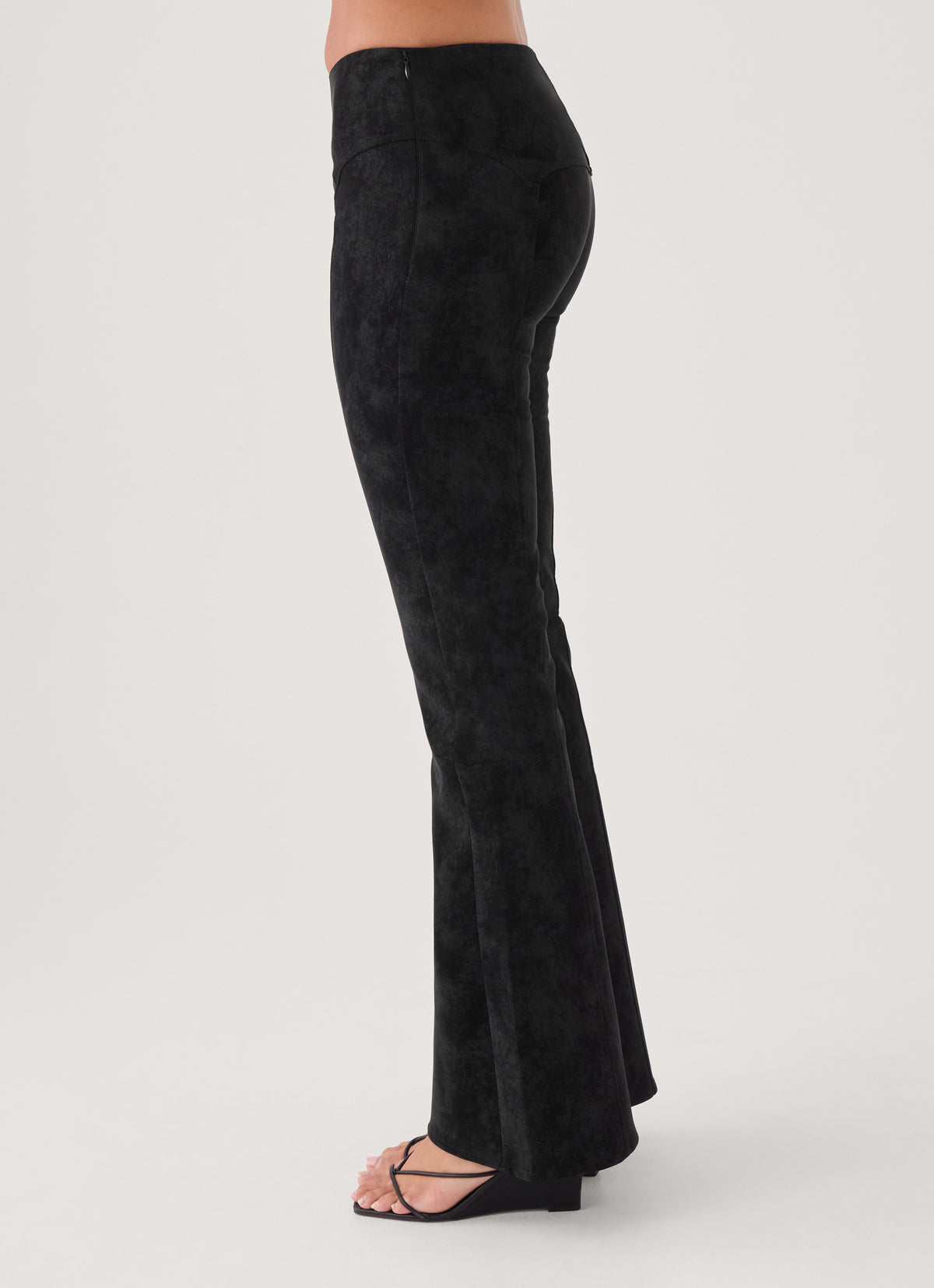 Wild Fire Faux Suede Low Rise Pant - Black