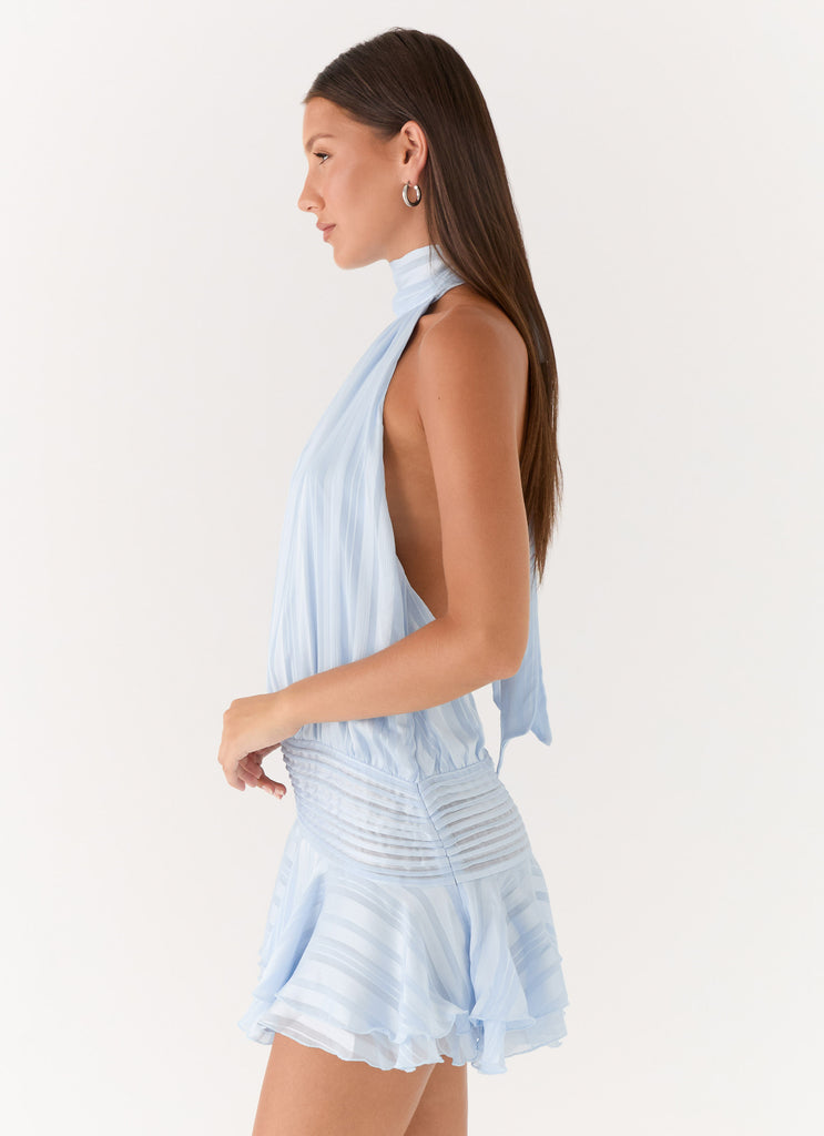 Willow Chiffon Mini Dress - Blue