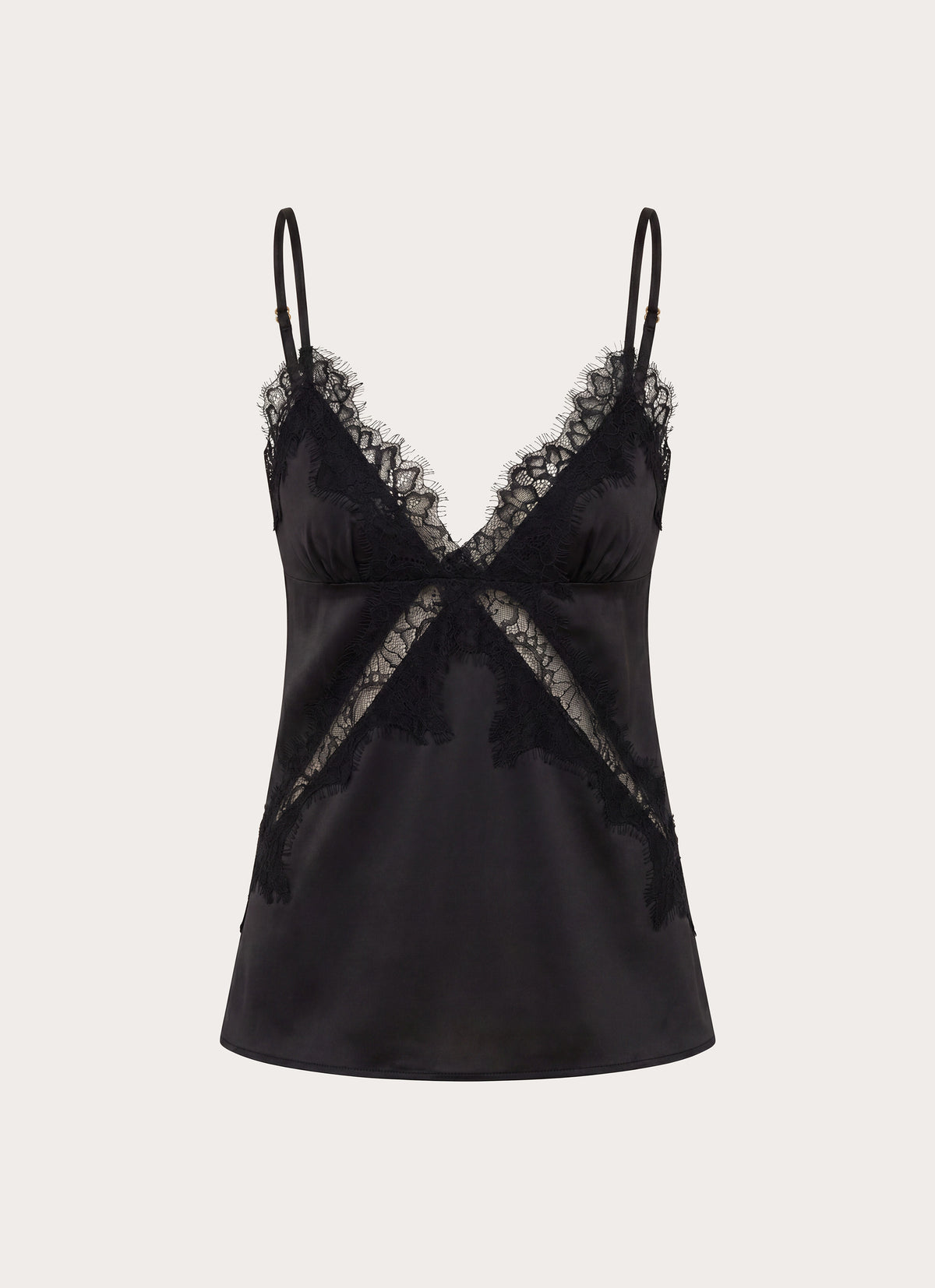 Winona Night Cami Top - Black