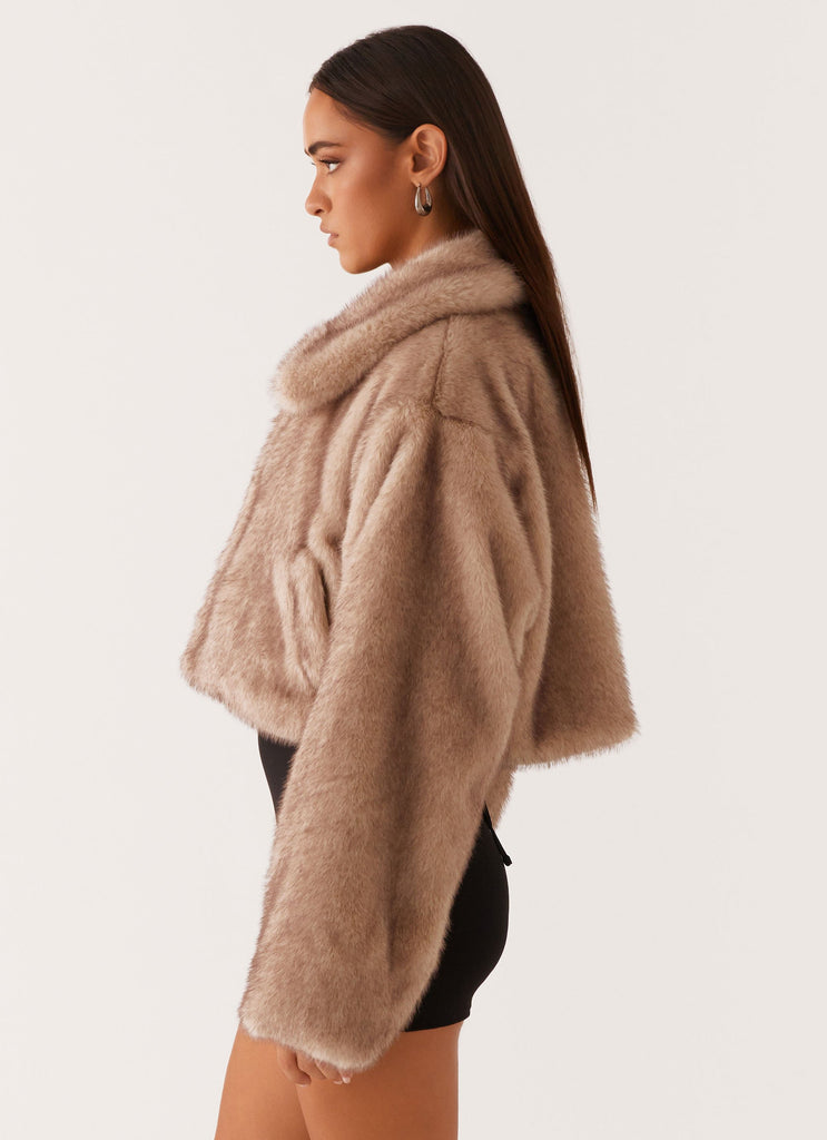 Yasmina Faux Fur Jacket - Beige