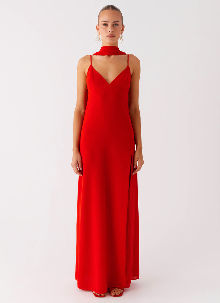 Yorke Scarf Maxi Dress - Raspberry Red Peppermayo Yorke Scarf Maxi Dress - Raspberry Red Peppermayo