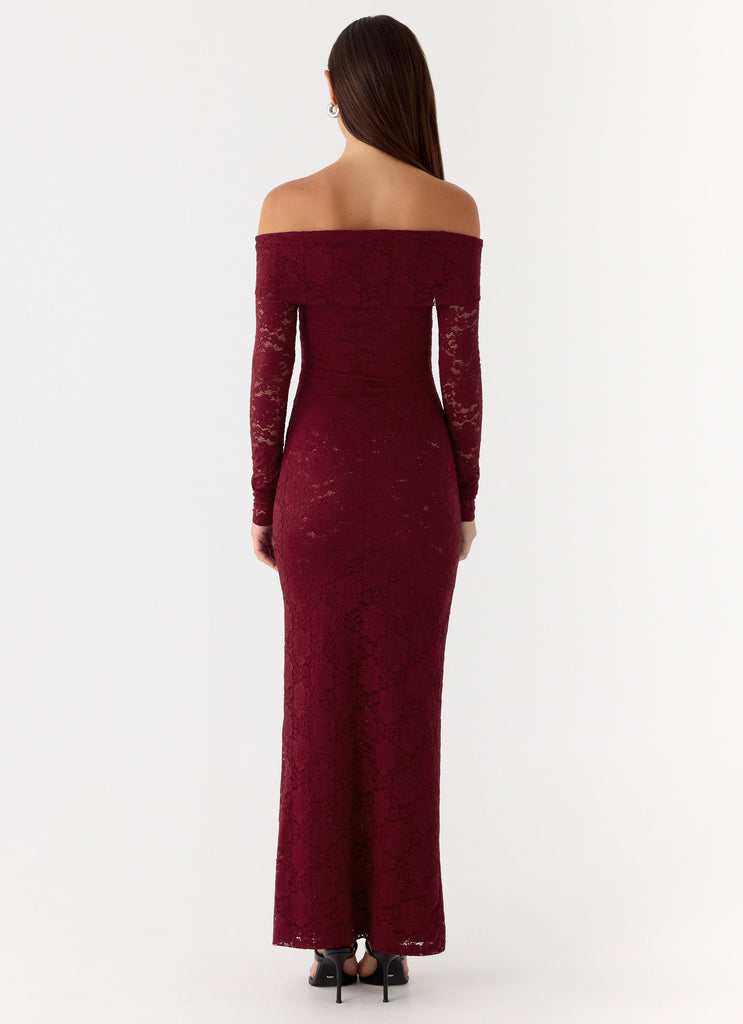Yours Always Lace Maxi Dress - Merlot