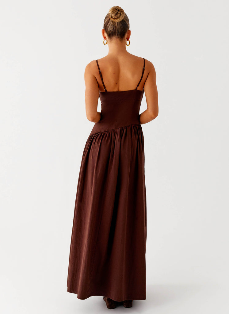 Yuna Drop Waist Maxi Dress - Chocolate Peppermayo Yuna Drop Waist Maxi Dress - Chocolate Peppermayo