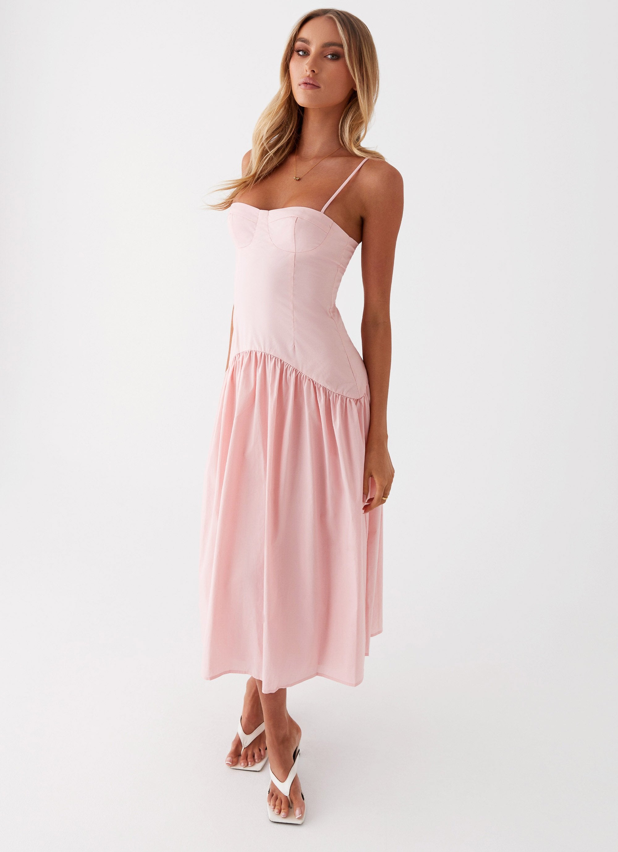 Yvette Corset Midi Dress - Black