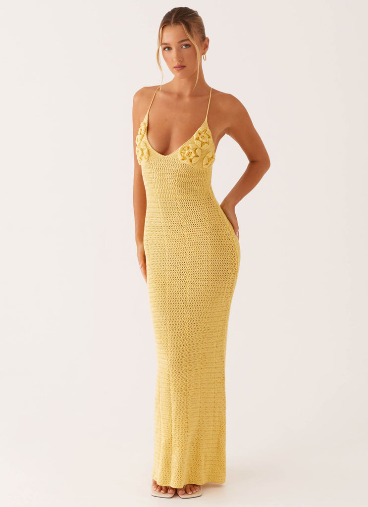 Zara Rose Crochet Maxi Dress - Yellow Peppermayo Zara Rose Crochet Maxi Dress - Yellow Peppermayo