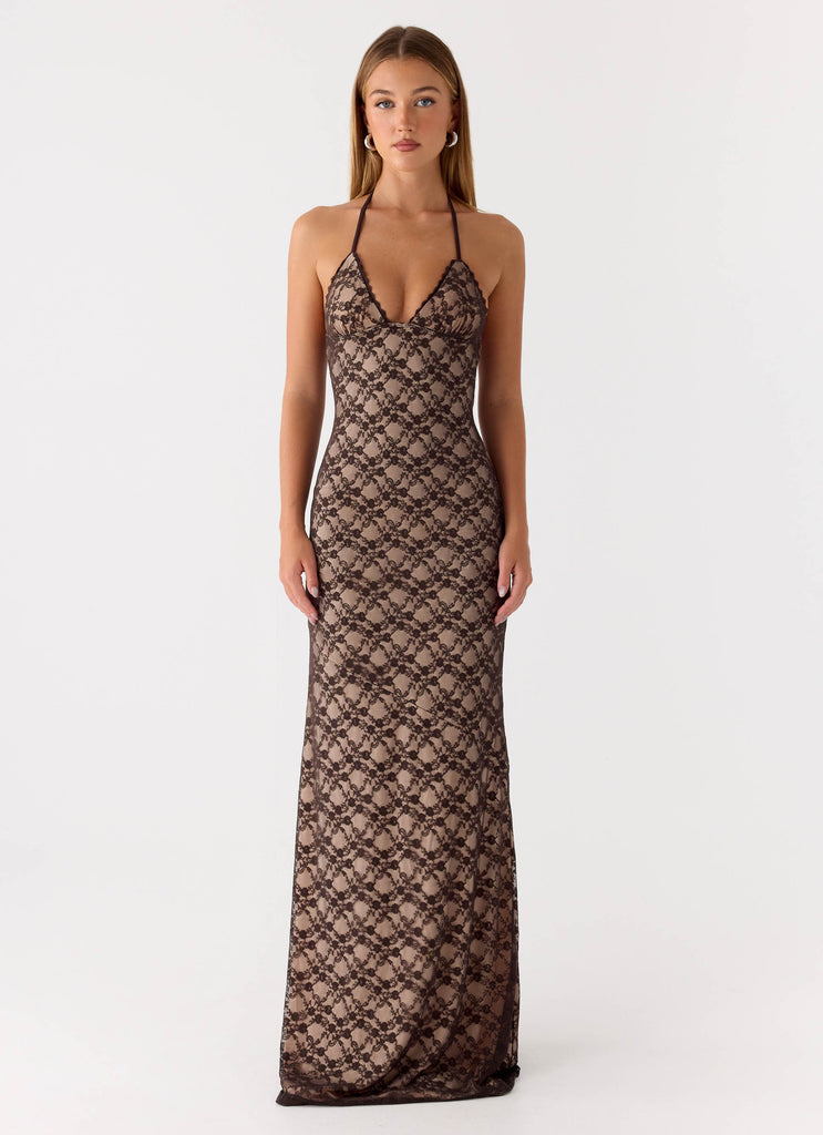 Zecca Lace Maxi Dress - Chocolate