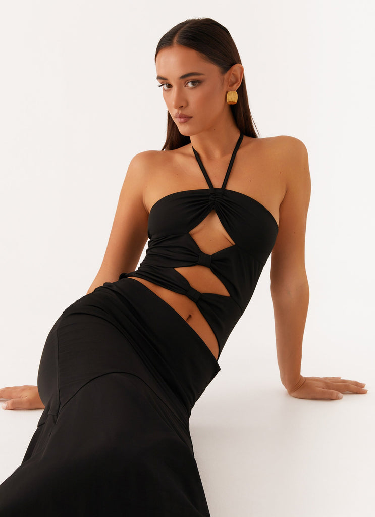 Zena Halterneck Midi Dress - Black Peppermayo Zena Halterneck Midi Dress - Black Peppermayo