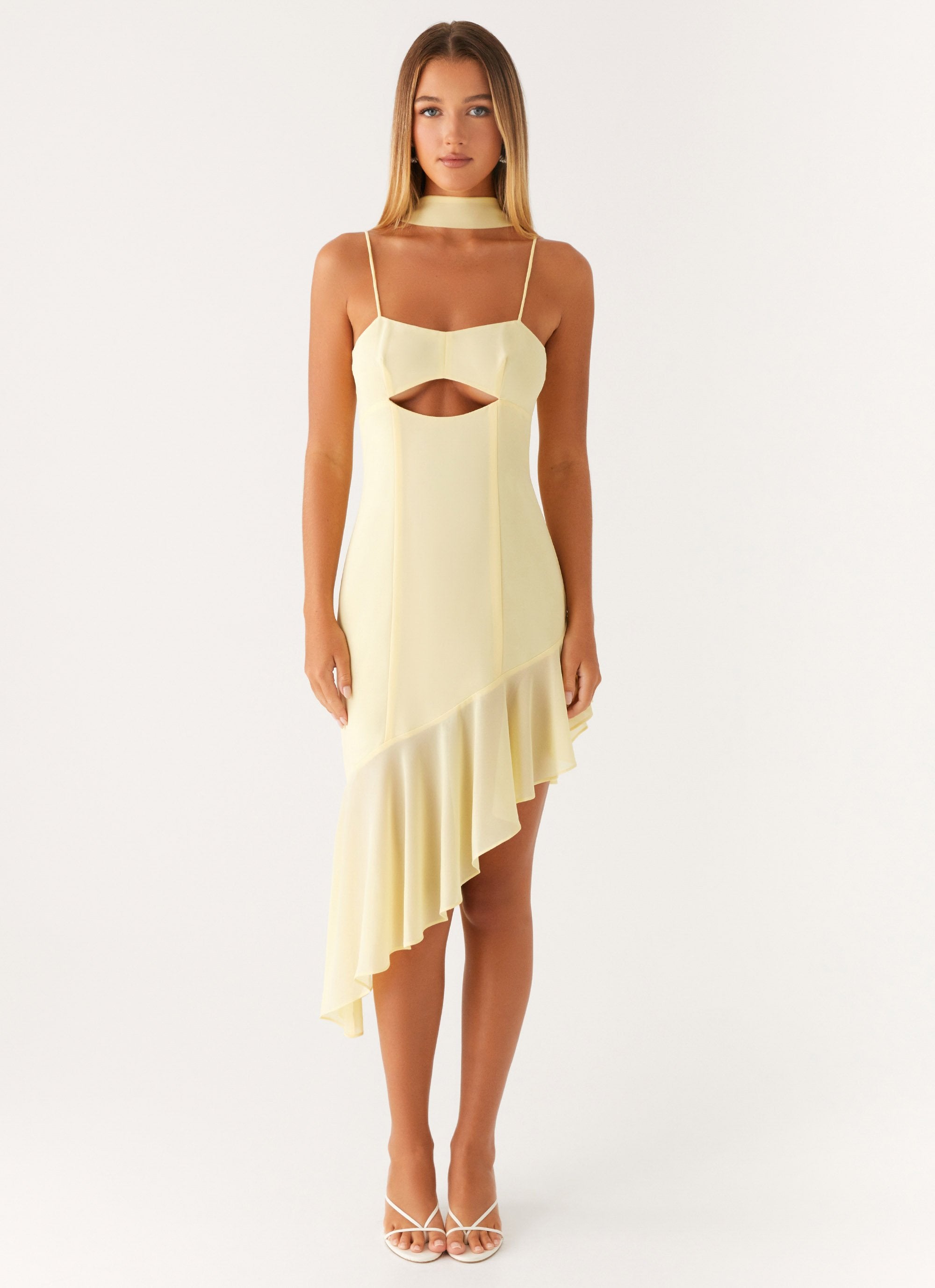 Zesty Asymmetrical Midi Dress
