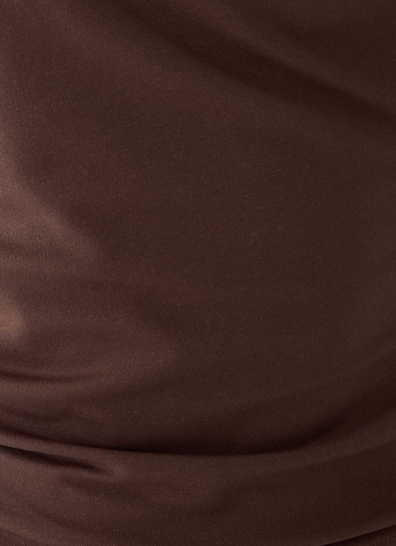 Zoee Asymmetrical Top - Chocolate