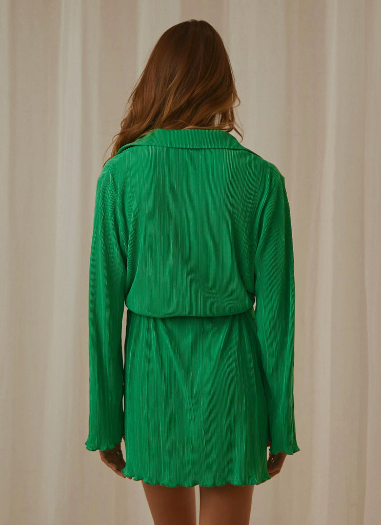 Soho Chic Shirt Dress - Jade Green - Peppermayo