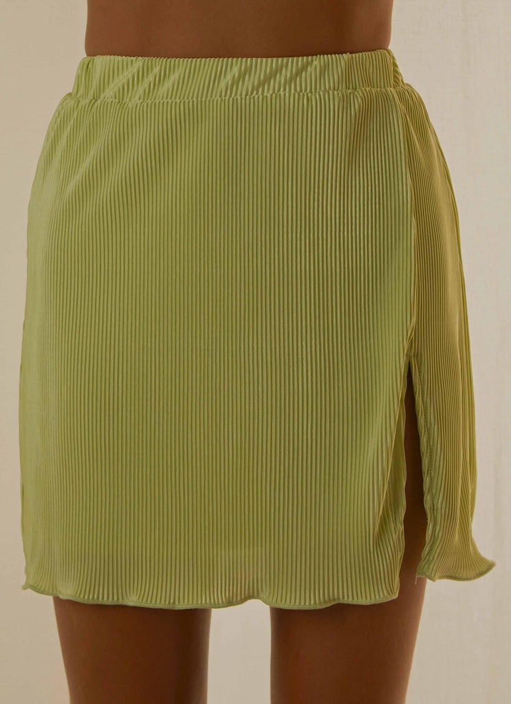 Sunny Skies Mini Skirt - Lime Green - Peppermayo