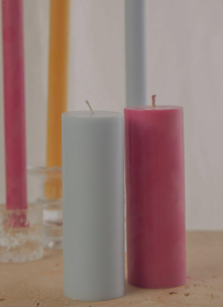 Moreton Eco Slim Pillar Candle- 5 x 15cm - Pastel Blue - Peppermayo