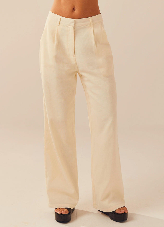 Garden Girls Linen Pants - Ivory