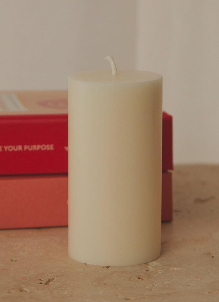 Moreton Eco Slim Pillar Candle- 5 x 10cm - Ivory - Peppermayo