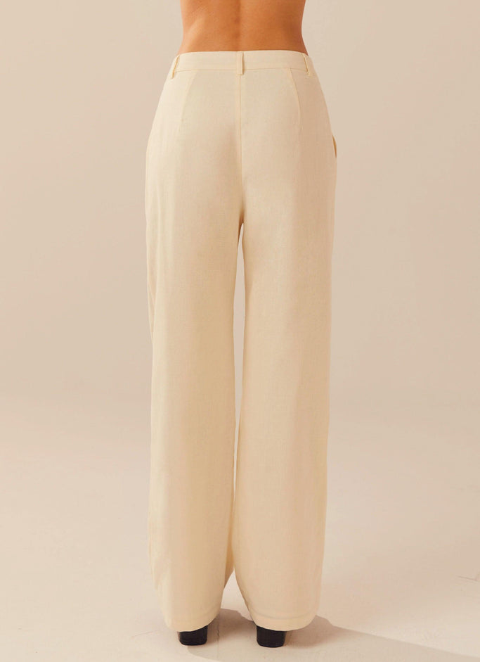 Garden Girls Linen Pants - Ivory