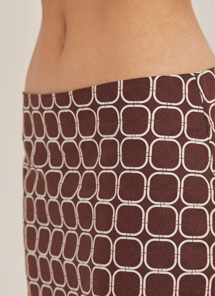 Disco Nights Mini Skirt - Chocolate Geo - Peppermayo