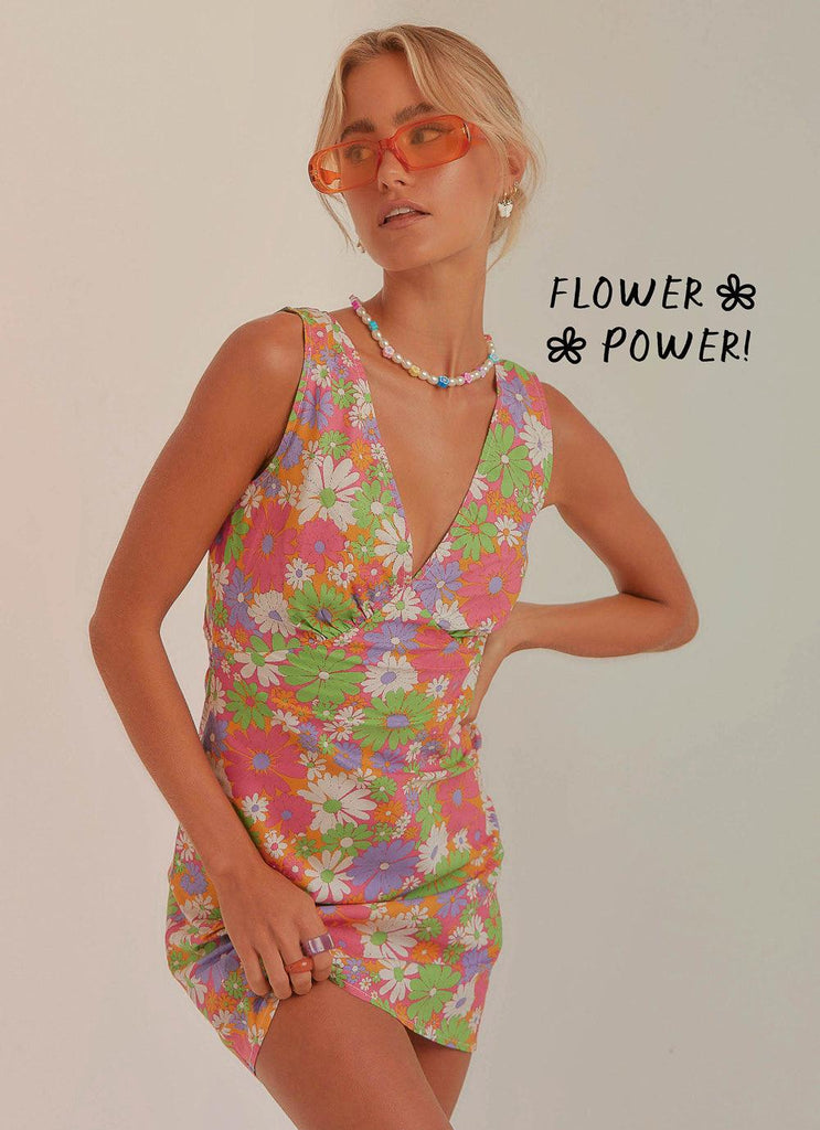 Audrey Vintage Slip Dress - 70s Floral - Peppermayo