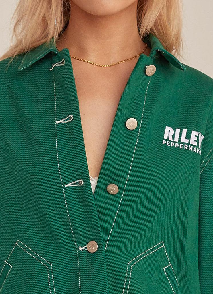 Pit Stop Drill Shirt - Military Green - Peppermayo