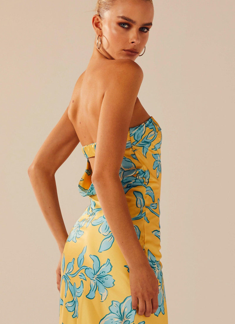 Summer Lover Maxi Dress - Golden Bloom - Peppermayo
