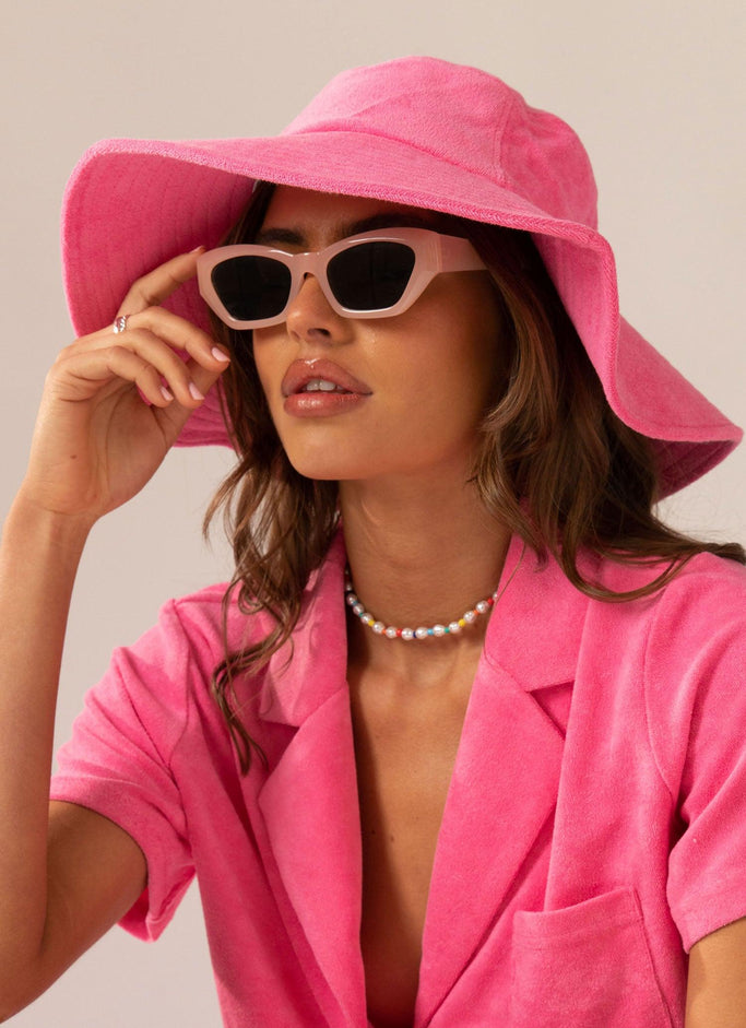 Sundazed Oversized Terry Bucket Hat - Perry Pink