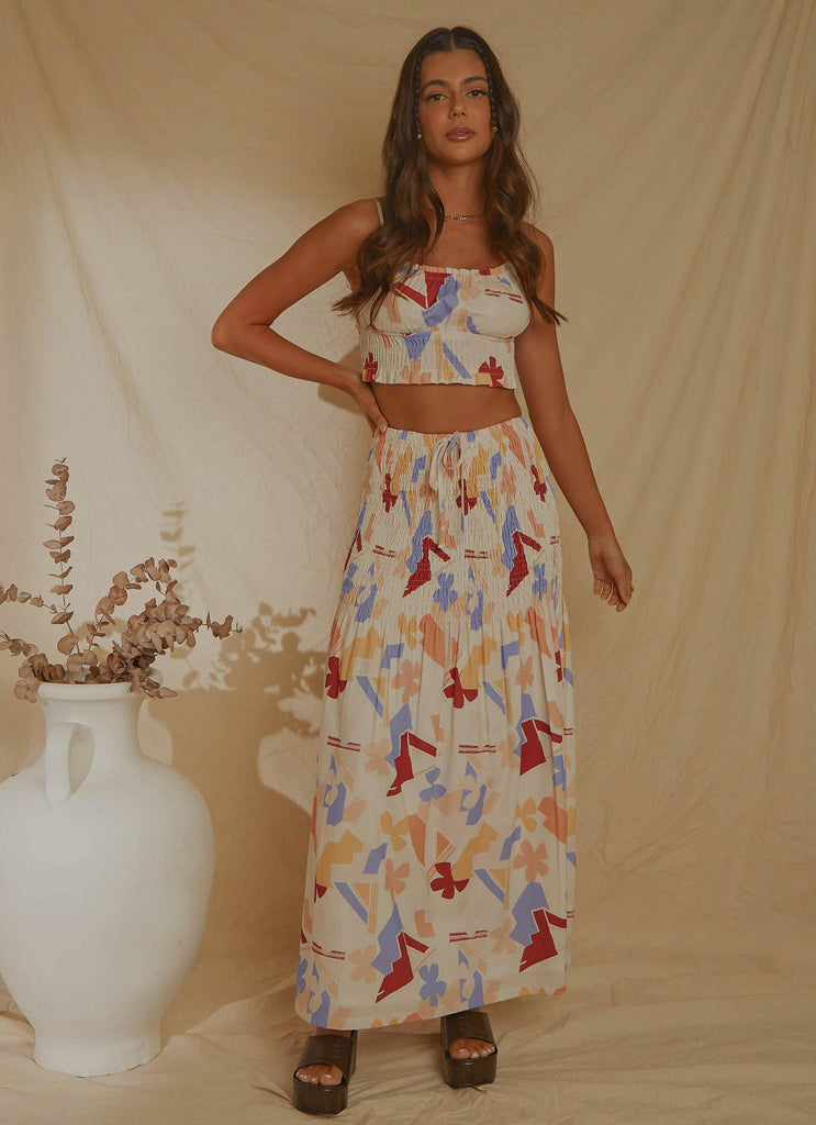 Lost Palms Maxi Skirt - Abstract Resort - Peppermayo