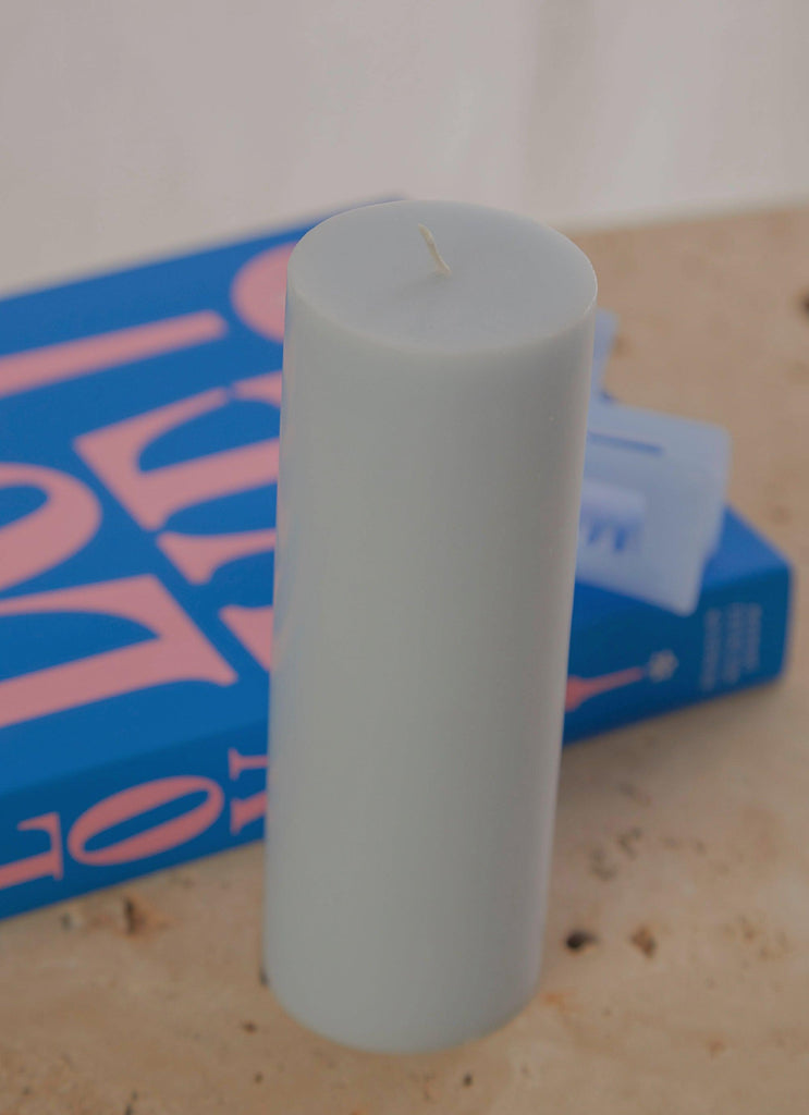 Moreton Eco Slim Pillar Candle- 5 x 15cm - Pastel Blue - Peppermayo