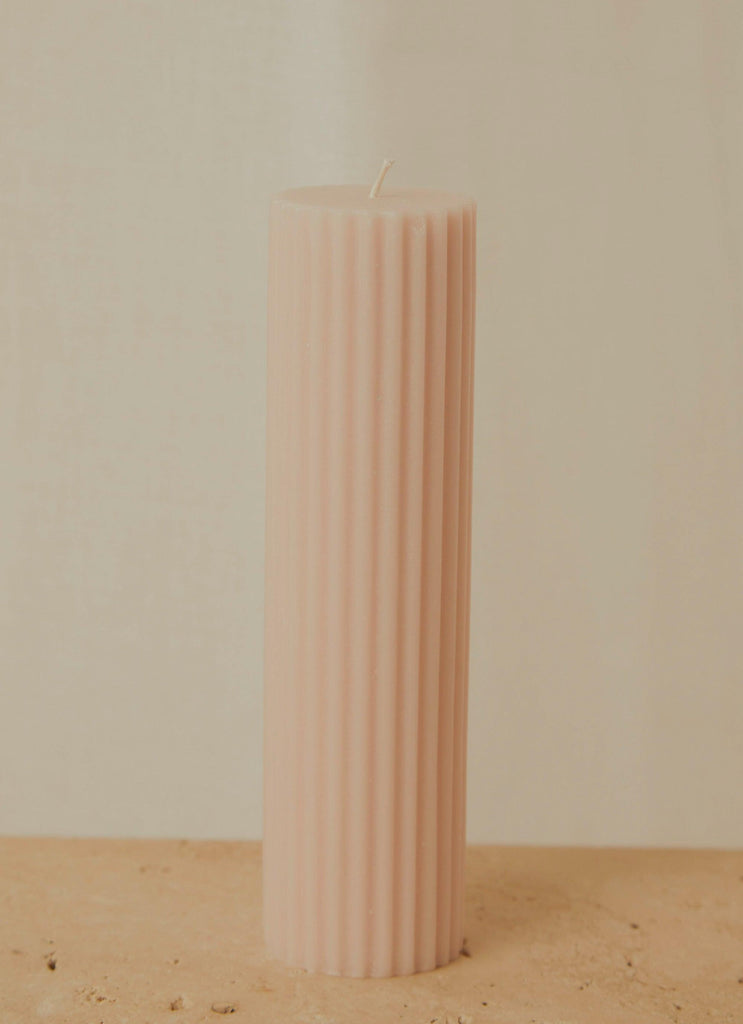 Moreton Eco Fluted Pillar - Antique Pink - Peppermayo