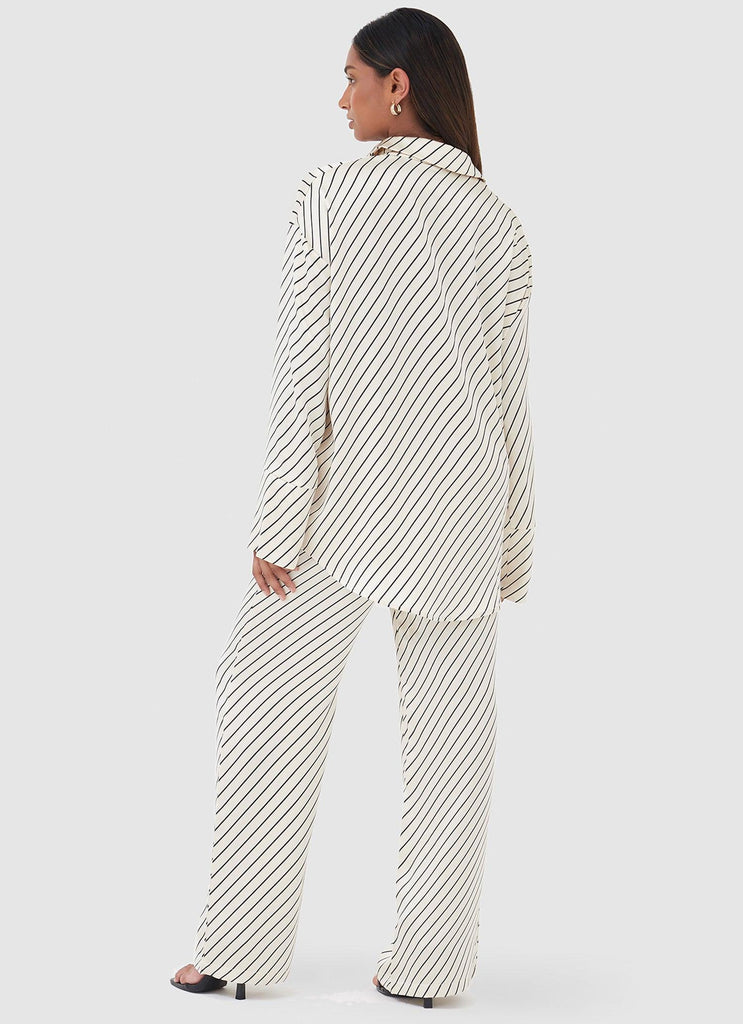 Norma Trousers - Diagonal Stripe - Peppermayo