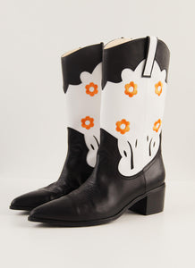 Shania Cowboy Boots - White - Peppermayo