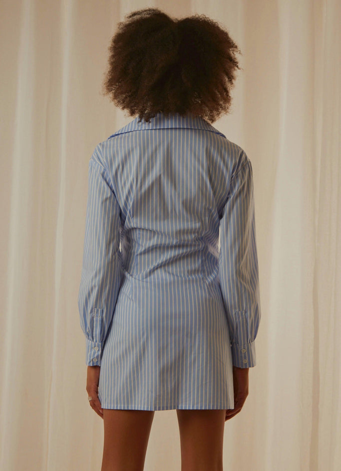 Solana Shirt Dress - Blue Stripe