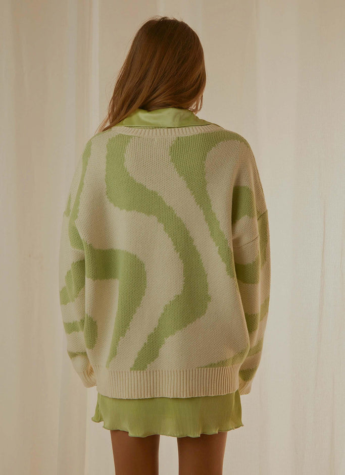 The Lola Knit Jumper - Lime Wave